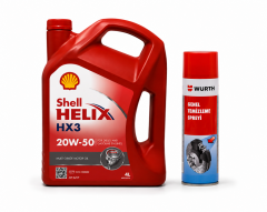 SHELL HELİX HX3 20W-50 MOTOR YAĞI 4 Litre + Würth Balata Spreyi 500 ml