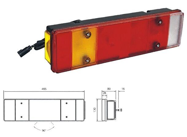 Çerkez STOP LAMBASI 7 FONKSIYONLU KABLOLU PLAKASIZ E BELGELI