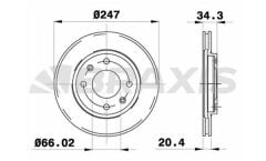 Braxis ON FREN DISK AYNASI P106 SAXO 1.1 / 1.3 / 1.4 / 1.4I / 1.5D / 1.6I 91> P206 P306 P206+ (T3E) P205 P3
