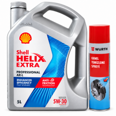 SHELL HELİX EXTRA PRO ARL 5W-30 3 5 Litre + Würth Balata Spreyi 500 ml