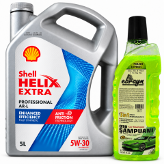 SHELL HELİX EXTRA PRO ARL 5W-30 3 5 Litre + Oto Şampuan 1000 ml