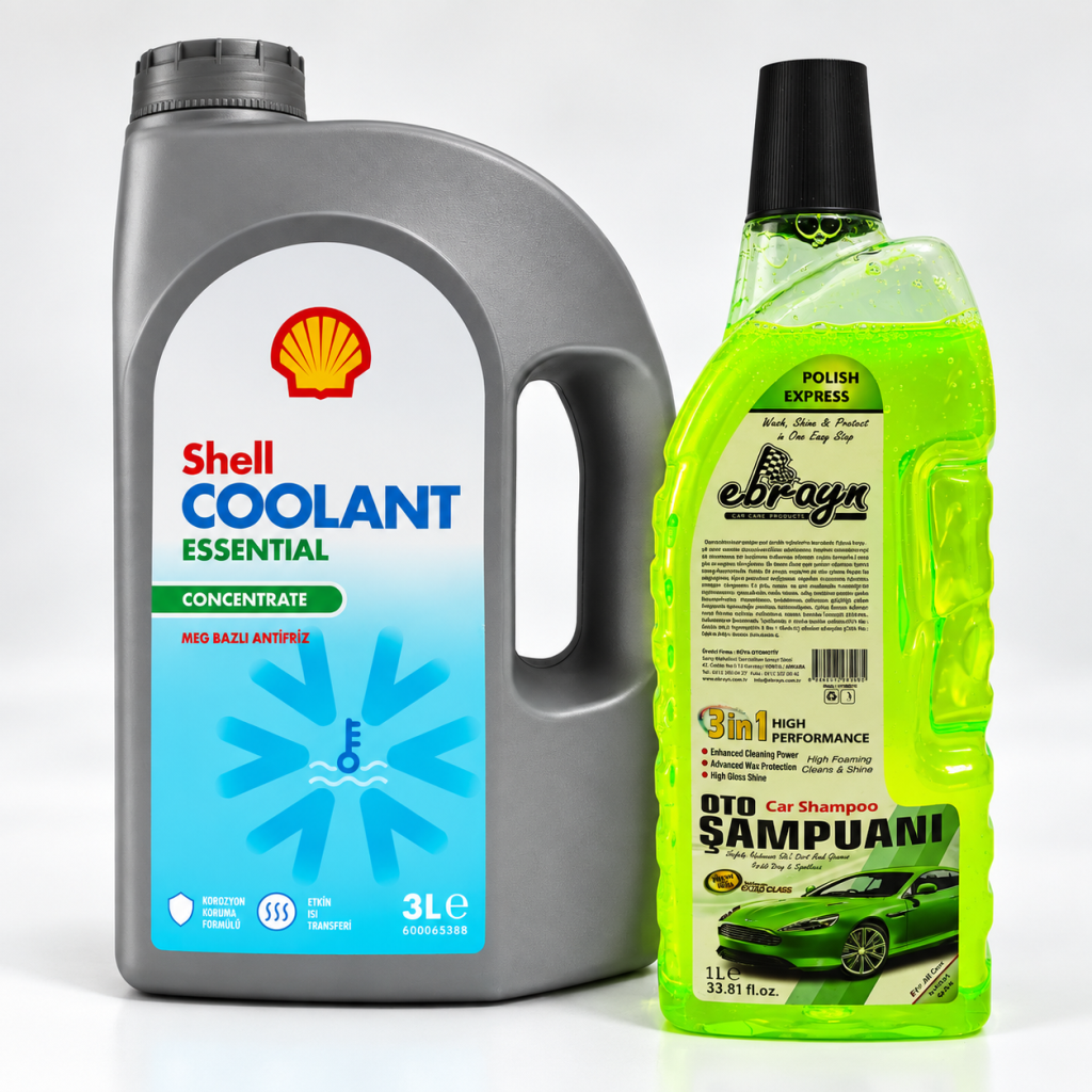 SHELL COOLANT ANTİFRİZ (MAVİ) 3 Litre + Oto Şampuan 1000 ml