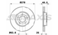 Braxis ON FREN DISK AYNASI FOCUS III 1.6ECO / 1.6TDCI FOCUS II 04 /> FOCUS II C MAX 03>07 C MAX 07 /> 1.6EC