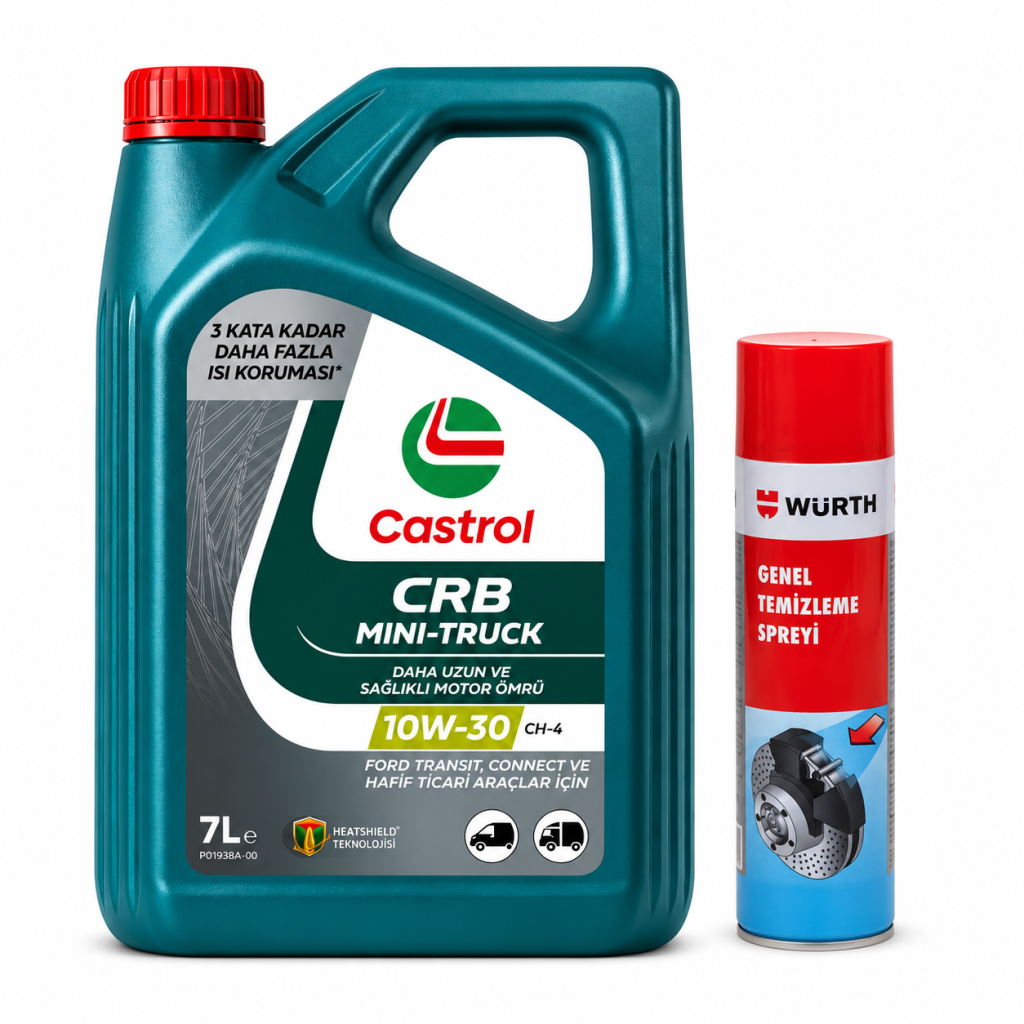 CASTROL 10W-30 TECTİON F-TR MINI-TRUCK 7 Litre + Würth Balata Spreyi 500 ml