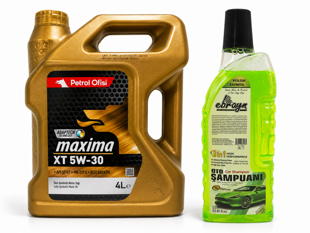 PETROL OFİSİ MAXİMA XT 5W-30 4 Litre + Oto Şampuan 1000 ml