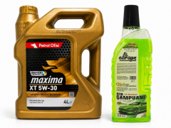 PETROL OFİSİ MAXİMA XT 5W-30 4 Litre + Oto Şampuan 1000 ml