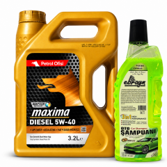 PETROL OFİSİ MAXİMA DIESEL 5W-40 3.2 Litre + Oto Şampuan 1000 ml