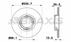 Braxis ON FREN DISK AYNASI HAVALI 236mm MATIZ 98>