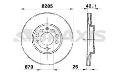 Braxis ON FREN DISK AYNASI VECTRA C GTS 1.6 2.016V 02>SIGNUM 03>SAAB 9.3 02>CROMA 05> (285x25x5DLxHAVALI)