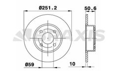 Braxis ARKA FREN DISK AYNASI BRAVO II LINEA 1.4T JET 1.6D 2.0D 06> STILO CROMA 1.6 / 1.9D (251.5MM)