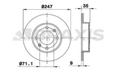 Braxis ARKA FREN DISK AYNASI PARTNER II BERLINGO II TU5JP4 (1.6 16V) DV6 (1.6HDI) P1007 P307 C2 C3 C4 SARA