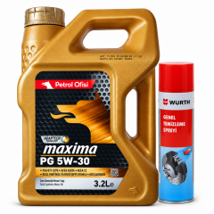 PETROL OFİSİ MAXİMA PG 5W-30 3.2 Litre + Würth Balata Spreyi 500 ml