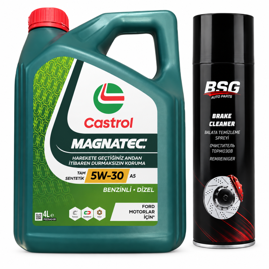 CASTROL MOTOR YAĞI MAGNATEC 5W-30 A5 4 Litre + Balata Spreyi 500 ml