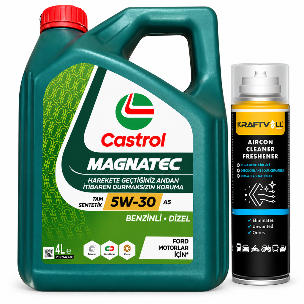 CASTROL MOTOR YAĞI MAGNATEC 5W-30 A5 4 Litre + Klima Bombası 200 ml