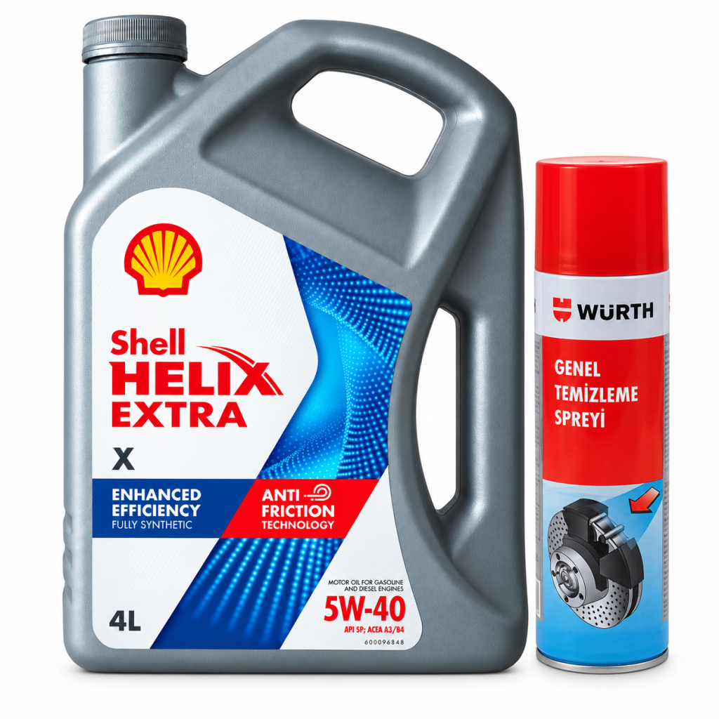 SHELL HELİX EXTRA X MOTOR YAĞI 5W-40 4 Litre + Würth Balata Spreyi 500 ml