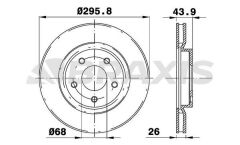 Braxis ON FREN DISK AYNASI HAVALI QASHQAI 07>12 X TRAIL 08>12 KOLEOS 08> 296X5
