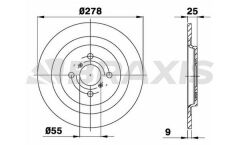 Braxis ARKA FREN DISK AYNASI DUZ YARIS 06>13 278X4