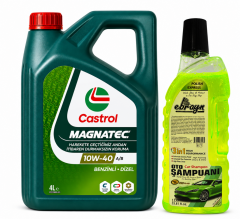 CASTROL 10W-40 A3/B4 MAGNATEC 4 Litre + Oto Şampuan 1000 ml