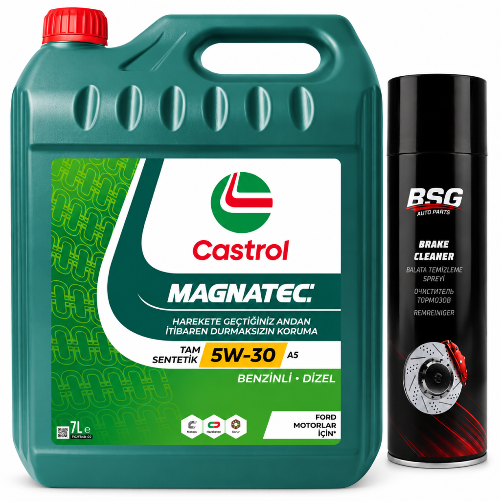 CASTROL MOTOR YAĞI MAGNATEC 5W-30 A5 7 Litre + Balata Spreyi 500 ml