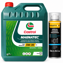 CASTROL MOTOR YAĞI MAGNATEC 5W-30 A5 7 Litre + Klima Bombası 200 ml