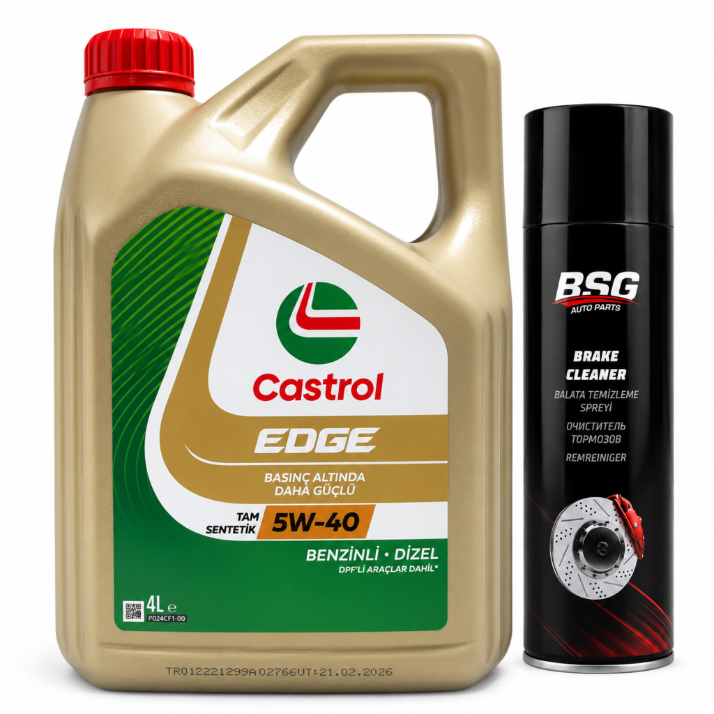 CASTROL EDGE DPF MOTOR YAĞI 5W-40 4 Litre + Balata Spreyi 500 ml