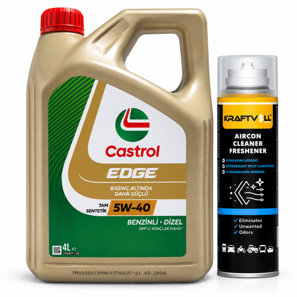 CASTROL EDGE DPF MOTOR YAĞI 5W-40 4 Litre + Klima Bombası 200 ml