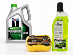 MOBİL 1 ESP 0W-30 MOTOR YAĞI 5 Litre + Oto Şampuan 1000 ml + Yıkama Süngeri