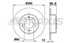 Braxis ARKA FREN AYNASI (DISKI) RENAULT MASTER II OPEL MOVANO 01>10 1.9 DTI 2.2 DTI  2.5DCI 2.8 DCI