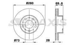 Braxis ON FREN DISK AYNASI BOXER III JUMPER III DUCATO III 14Q (15 JANT) / (CAP: 280MM KALINLIK: 28MM) HAVA