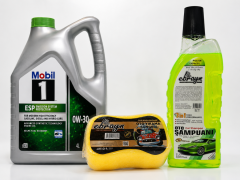 MOBİL 1 ESP 0W-30 TAM SENTETİK MOTOR YAĞI 4 Litre + Oto Şampuan 1000 ml + Yıkama Süngeri