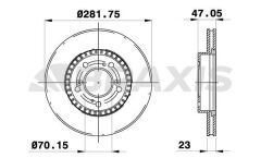 Braxis ON FREN AYNASI HAVALI HONDA CRV 97-01 HRV 99-06 PRELUDE 96-01 (282X5)