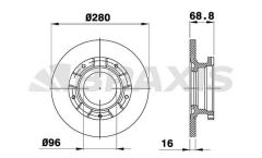Braxis ARKA FREN DISK AYNASI TRANSIT V347 2.2TDCI 06>14 ONDEN CEKER