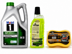 MOBİL 1 ESP FORMULA P DEXOS2 DPF MOTOR YAĞI 5W-30 5 Litre + Oto Şampuan 1000 ml  + Yıkama Süngeri