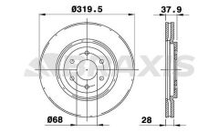 Braxis ON FREN DISK AYNASI HAVALI NISSAN NAVARA D40 05-11 PATHFINDER 05-11 (320X6) 17 JANT