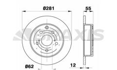 Braxis ARKA FREN DISK AYNASI DUZ TOYOTA RAV 4 III VVT-I 06-13 (281X5)