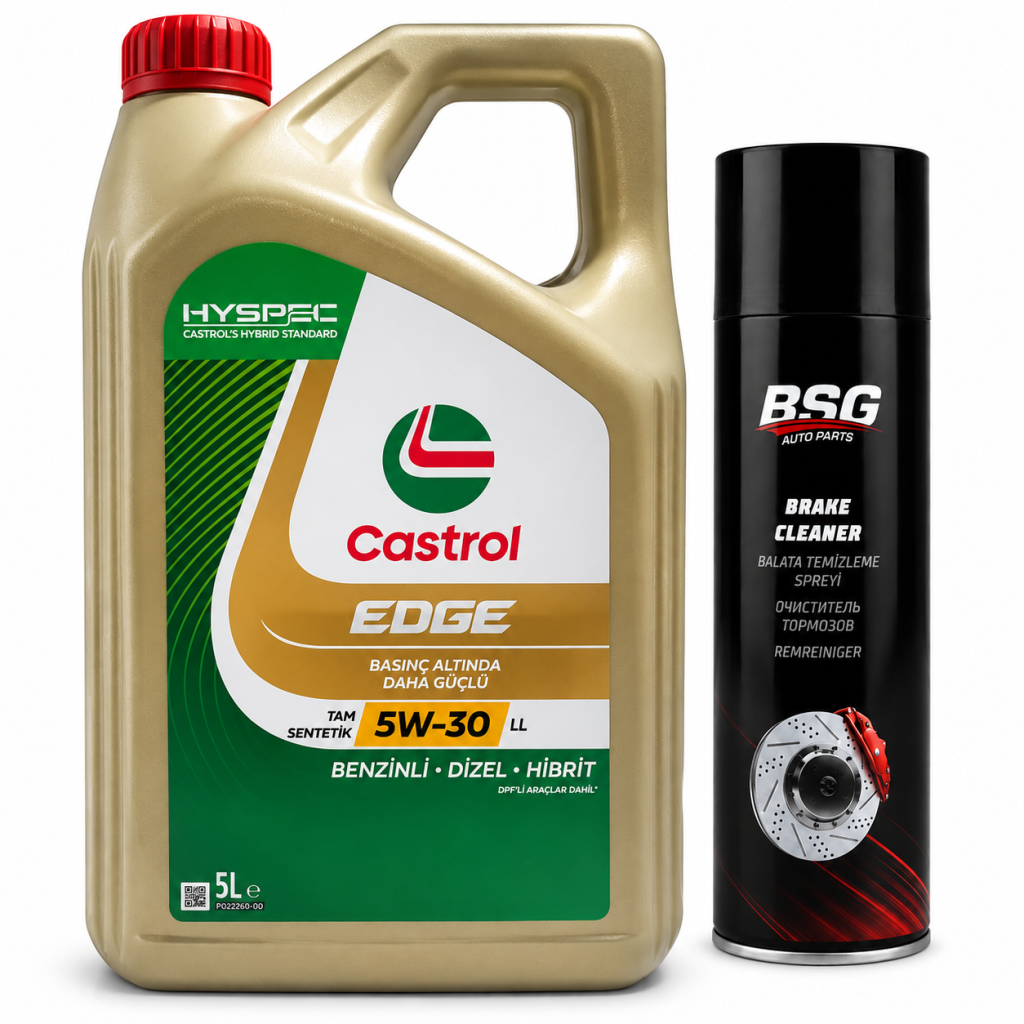 CASTROL EDGE MOTOR YAĞI 5W-30 5 Litre + Balata Spreyi 500 ml