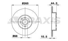 Braxis ARKA FREN DISK AYNASI LGN 1.8 2.0 2.2 D (93 / 03.01) SAFRANE 2.0 2.2 (4.92 / 7.96) / (265x10.5x4DL)