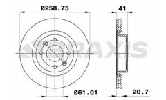 Braxis ON FREN DISK AYNASI HAVALI R19 CLIO I II KANGOO MEGANE I SYMBOL I II TWINGO I II LOGAN SANDERO 1.2 /