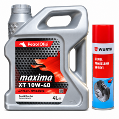 PETROL OFİSİ MAXİMA XT 10W-40 MOTOR YAĞI 4 Litre + Würth Balata Spreyi 500 ml