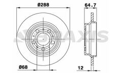 Braxis ARKA FREN DISK AYNASI S80 2.8T6.2.9.2.0.2.0T.2.4 05.98 S60 2.4.2.4T.2.4D5.2.0T.2.4T AWD 11.00 XC 7