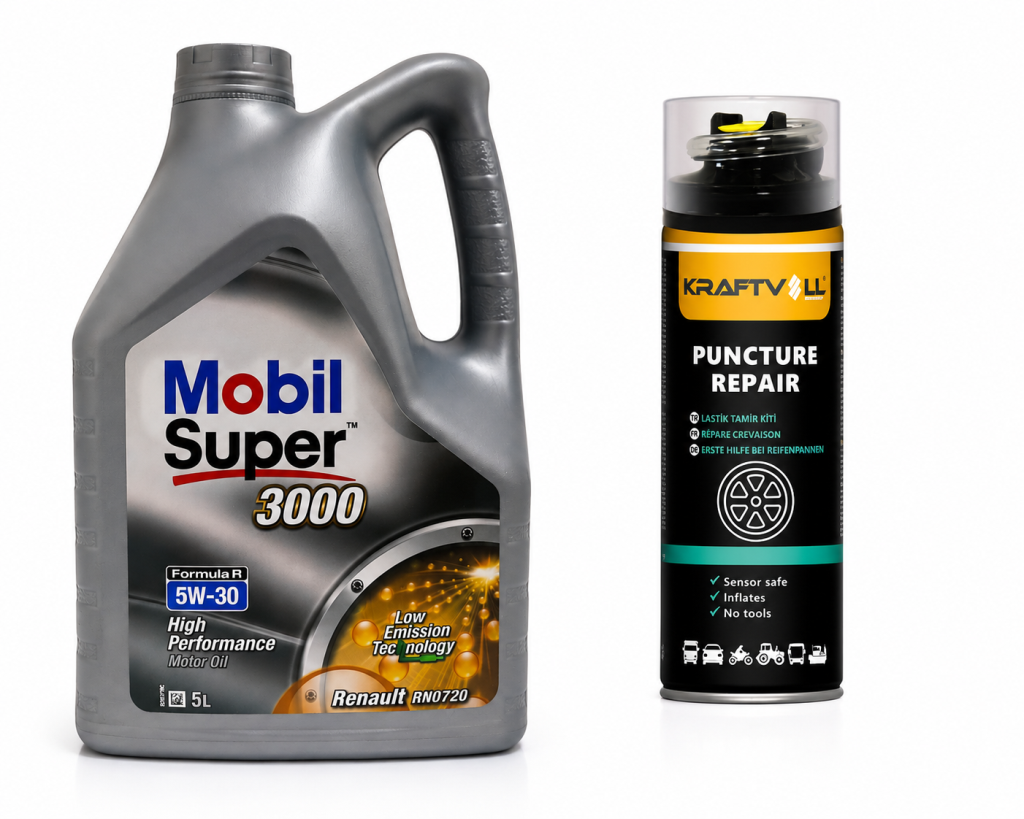 MOBİL SÜPER 3000 FORMULA R 5W-30 MOTOR YAĞI 5 Litre + Lastik Tamir Kiti 400 ml
