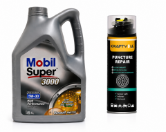 MOBİL SÜPER 3000 FORMULA R 5W-30 MOTOR YAĞI 5 Litre + Lastik Tamir Kiti 400 ml