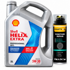 SHELL HELİX EXTRA PRO ARL 5W-30 3 5 Litre + Lastik Tamir Kiti 400 ml