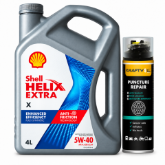 SHELL HELİX EXTRA X MOTOR YAĞI 5W-40 4 Litre + Lastik Tamir Kiti 400 ml