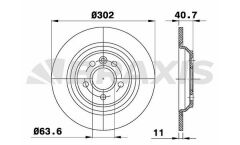 Braxis ARKA FREN AYNASI VOLVO  S60 II10> S80 II 06> V60 II 13> V70 II 06> XC70 06> DÜZ 302mm