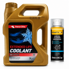 PETROL OFİSİ ANTİFRİZ EXTENDET LİFE COOLANT ORGANİK 3 Litre + Klima Bombası 200 ml