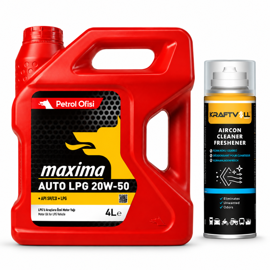 PETROL OFİSİ MAXIMA AUTO LPG 20W-50 4 Litre + Klima Bombası 200 ml