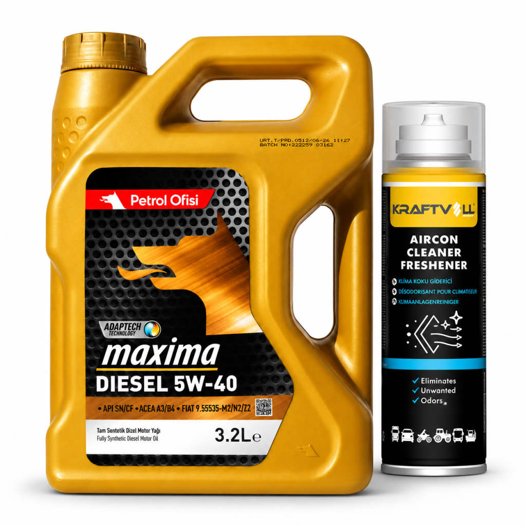 PETROL OFİSİ MAXİMA DIESEL 5W-40 3.2 Litre + Klima Bombası 200 ml