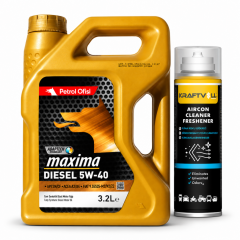 PETROL OFİSİ MAXİMA DIESEL 5W-40 3.2 Litre + Klima Bombası 200 ml
