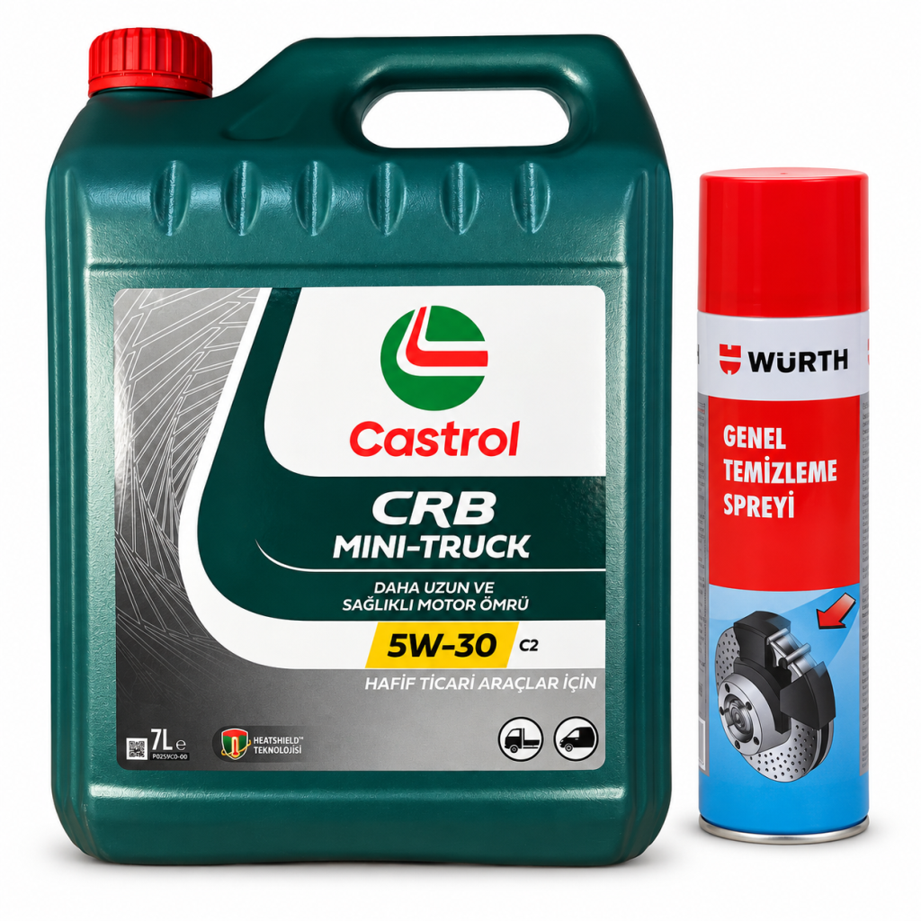 CASTROL CRB MINI TRUCK C2 5W-30 7 Litre + Würth Balata Spreyi 500 ml
